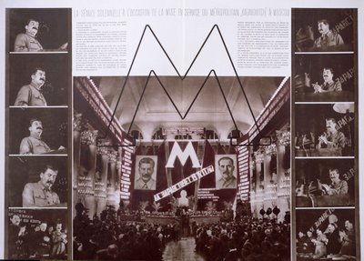 Stalin inaugura la metropolitana Kaganovitch a Mosca, da un articolo in LU.R.S.S. en construction. Agosto 1935 da French Photographer